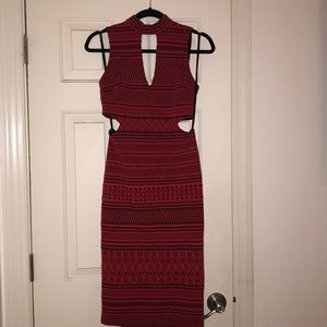 Red and Black Tribal Evening Dress